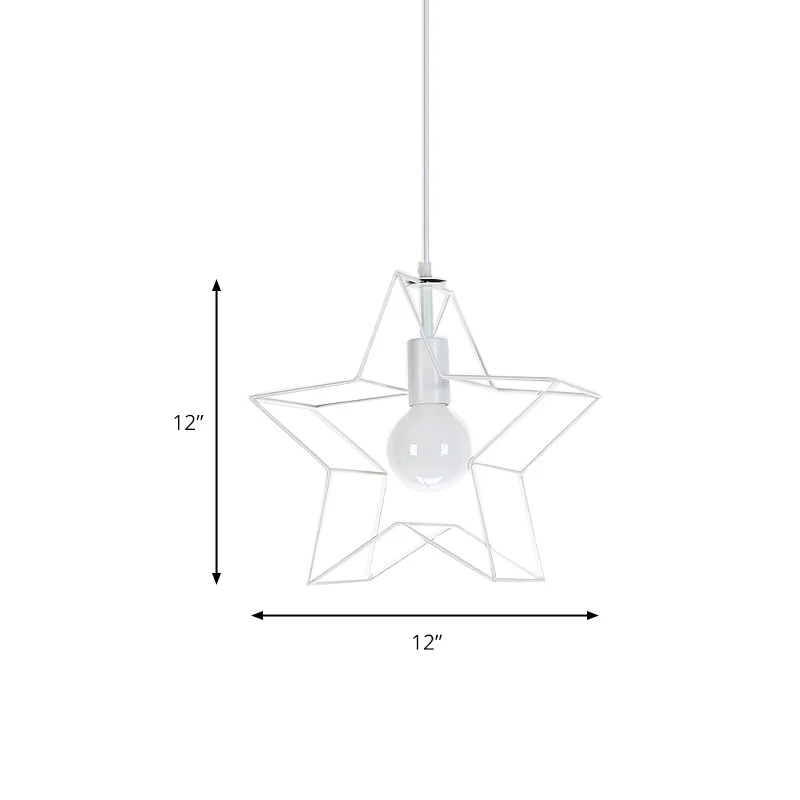 Metalen ster hanglamp 1 lamp Eigentijdse hanglamp wit Clearhalo