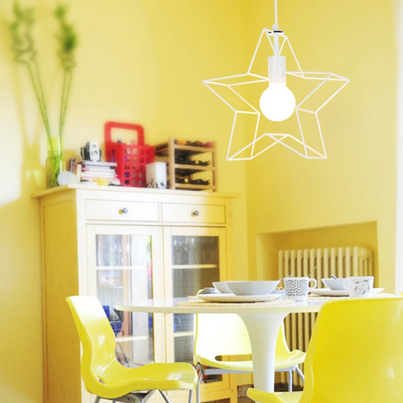 Metalen ster hanglamp 1 lamp Eigentijdse hanglamp wit Clearhalo
