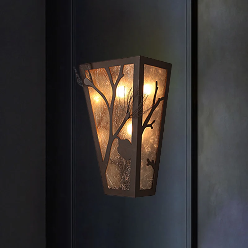 Metalen taps toelopende schansverlichting Traditioneel 1-kops restaurant wandgemonteerd lamparmatuur roest Clearhalo