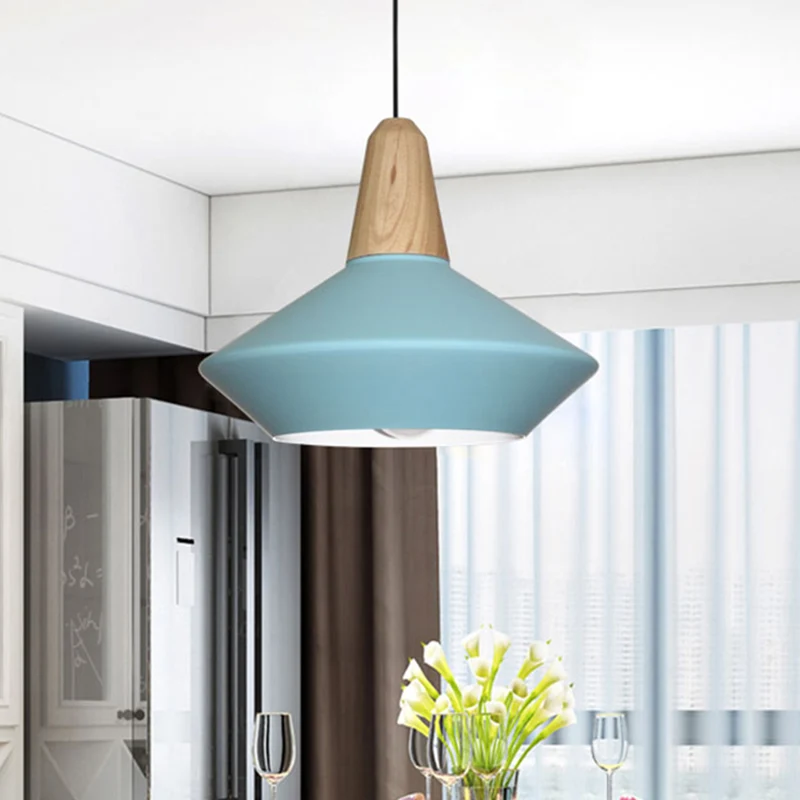 Metalen urn hanglamp modernistisch 1-lamps plafondophanglamp blauw/grijs voor eetkamer Clearhalo
