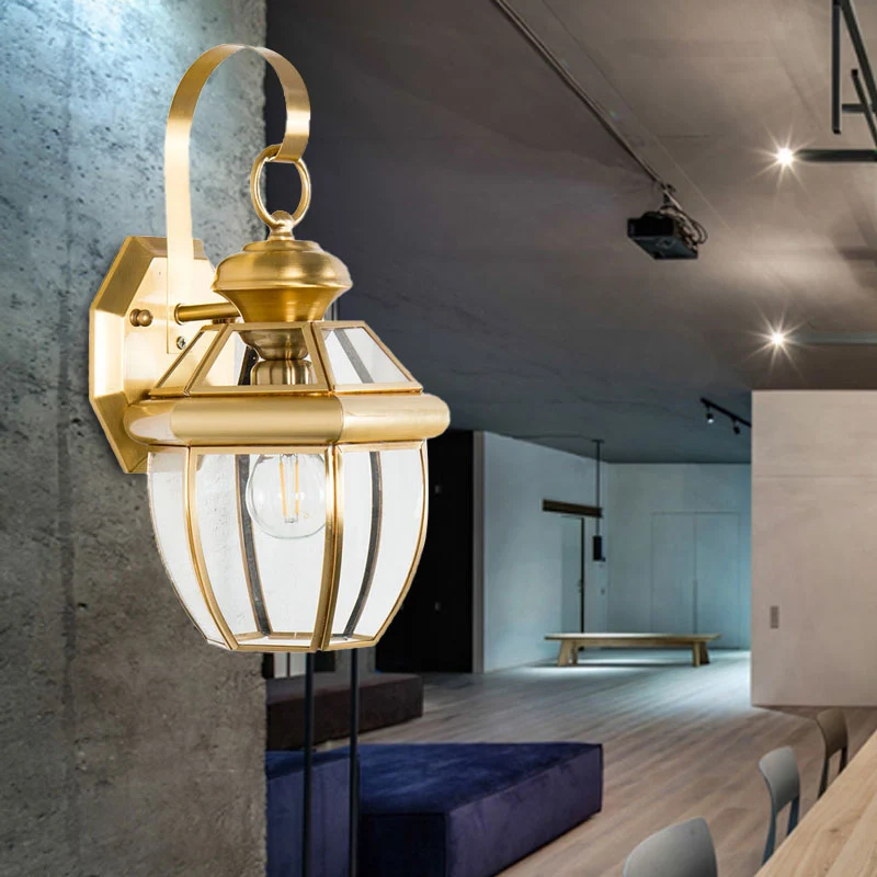 Metalen Urn Sconce Light Traditioneel 1 Kop Messing Wandlamp Armatuur voor Woonkamer Clearhalo