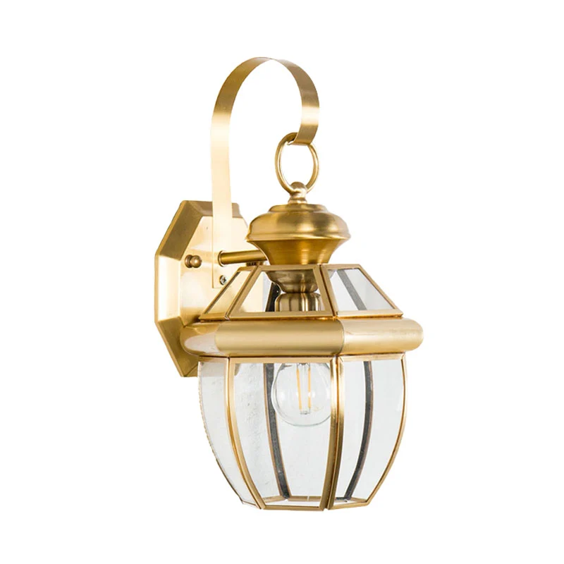 Metalen Urn Sconce Light Traditioneel 1 Kop Messing Wandlamp Armatuur voor Woonkamer Clearhalo