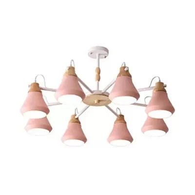 Metalen urnvormige hanglamp kleuterschool Macaron-stijl kroonluchter roze Clearhalo