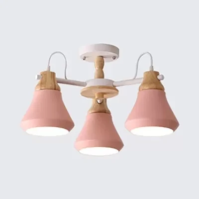 Metalen urnvormige hanglamp kleuterschool Macaron-stijl kroonluchter roze Clearhalo