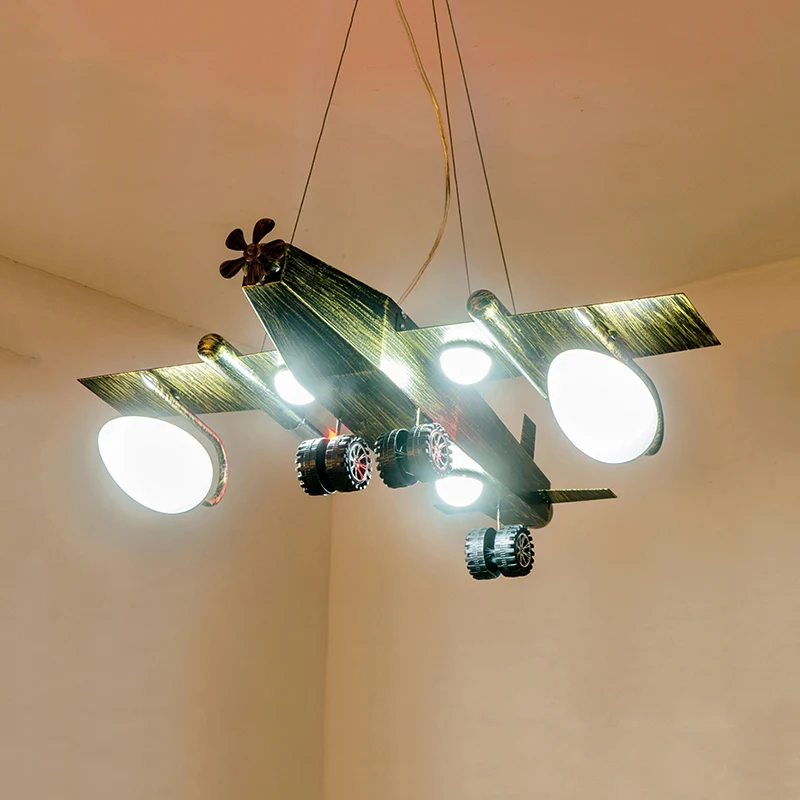 Metalen vliegtuig hangende hanglampen Moderne hanglamp voor jongensslaapkamerwinkel Clearhalo