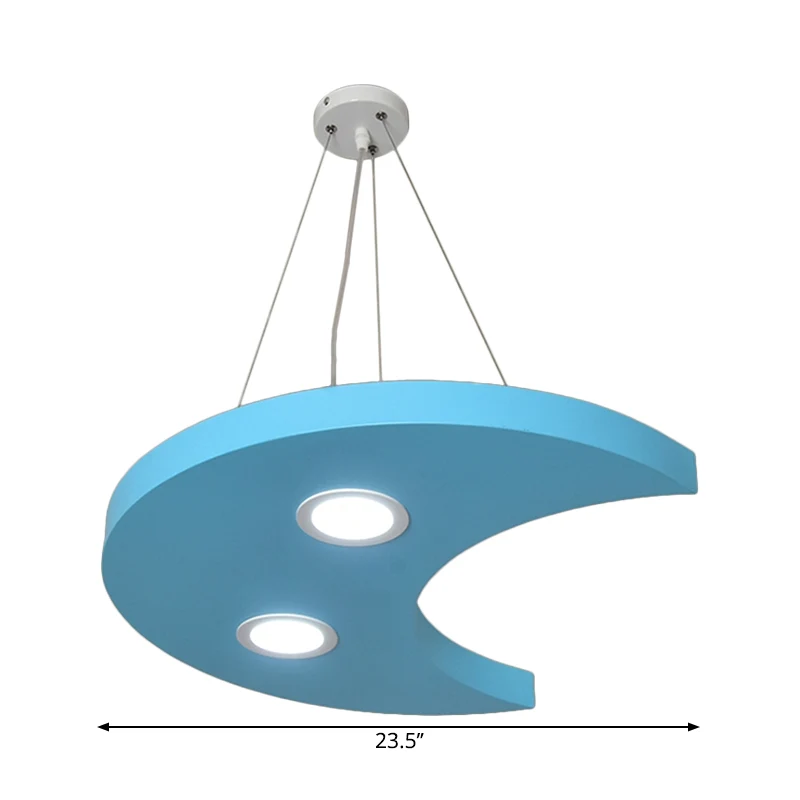 Metalen zon/ster/maan plafondlamp kinderstijl LED-hangende kroonluchter geel/oranje/blauw voor speelkamer Clearhalo