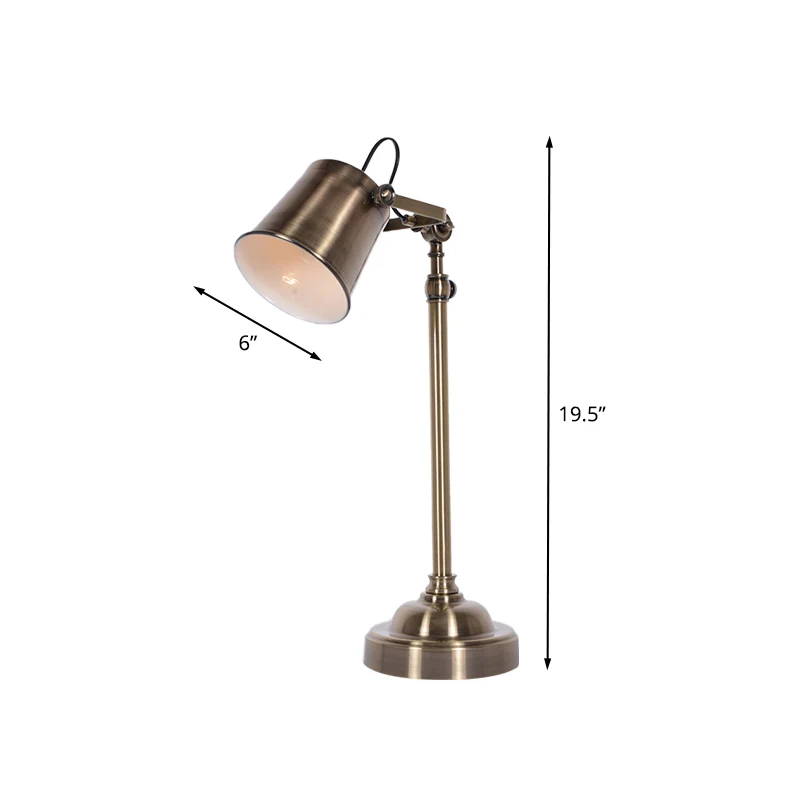Metallic Bell verstelbare tafelverlichting Antiek 1-lichts studeerkamerleeslamp zilver Clearhalo