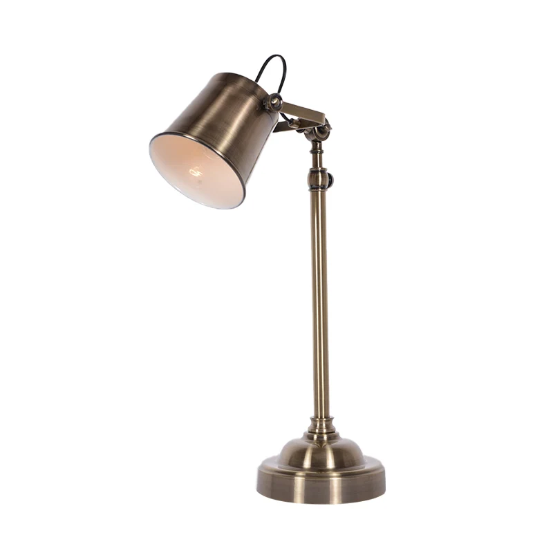 Metallic Bell verstelbare tafelverlichting Antiek 1-lichts studeerkamerleeslamp zilver Clearhalo