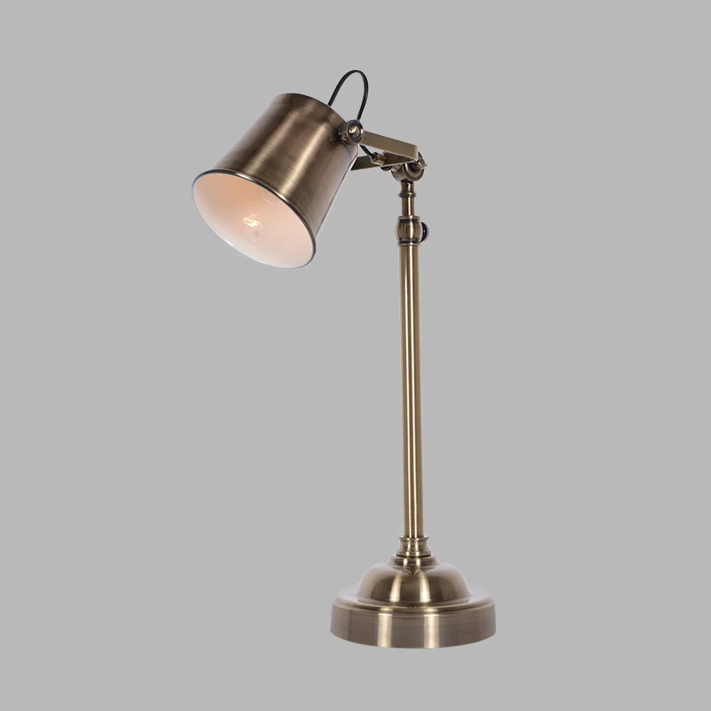 Metallic Bell verstelbare tafelverlichting Antiek 1-lichts studeerkamerleeslamp zilver Clearhalo