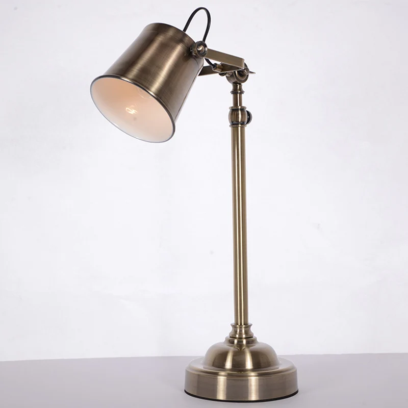 Metallic Bell verstelbare tafelverlichting Antiek 1-lichts studeerkamerleeslamp zilver Clearhalo