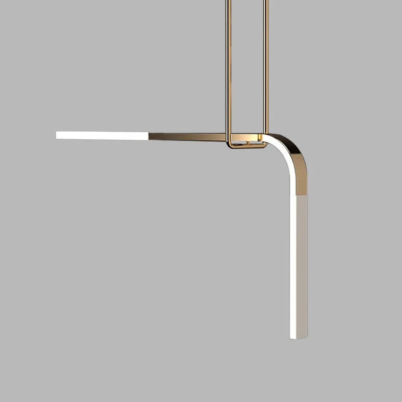 Metallic Bend hangende verlichting Minimalistische LED-plafondhanglamp messing boven eettafel Clearhalo