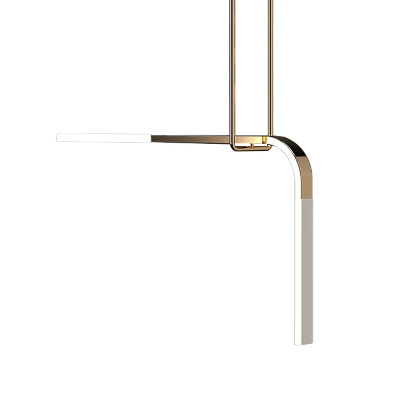 Metallic Bend hangende verlichting Minimalistische LED-plafondhanglamp messing boven eettafel Clearhalo