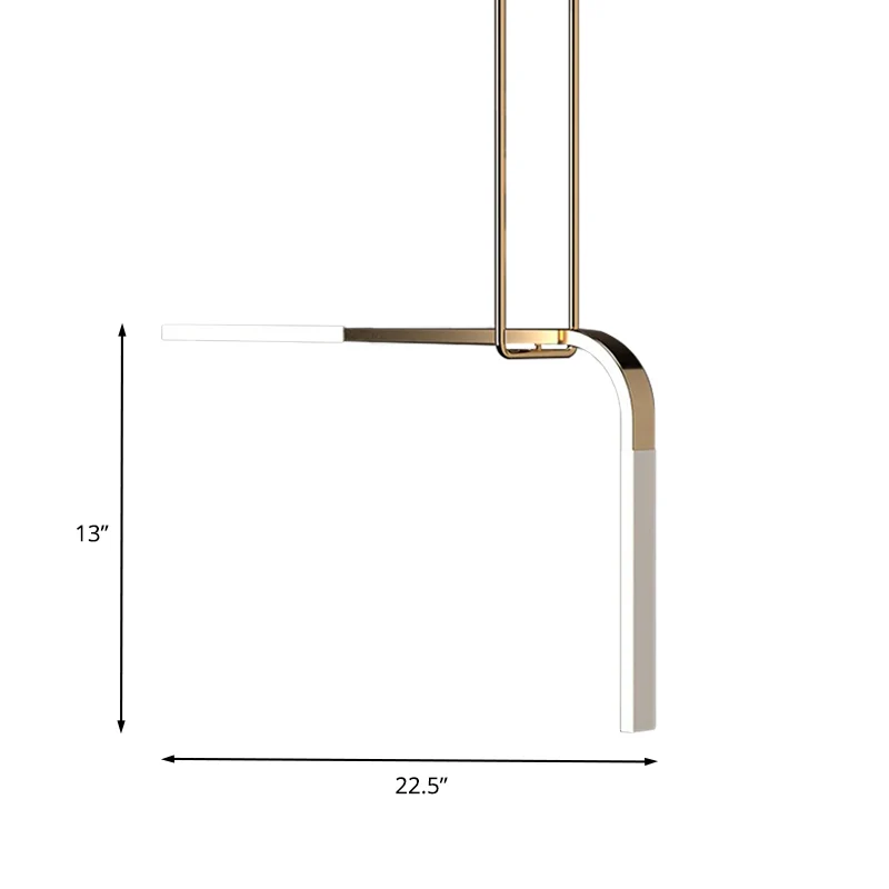 Metallic Bend hangende verlichting Minimalistische LED-plafondhanglamp messing boven eettafel Clearhalo