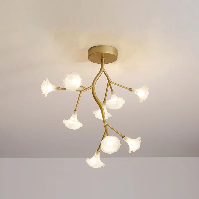 Metallic boomtak LED-hanglamp Postmoderne kroonluchterlamp met kap goud Clearhalo