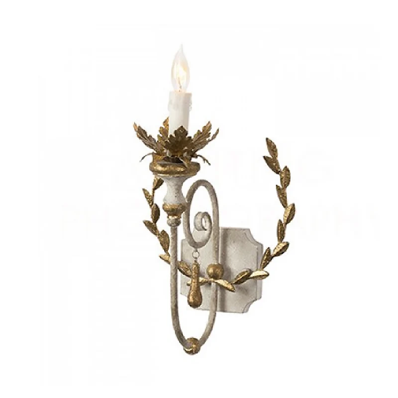 Metallic goud wandmontage verlichting kandelaar 1-koppige boerderij wandlamp met wijnrankdecor Clearhalo