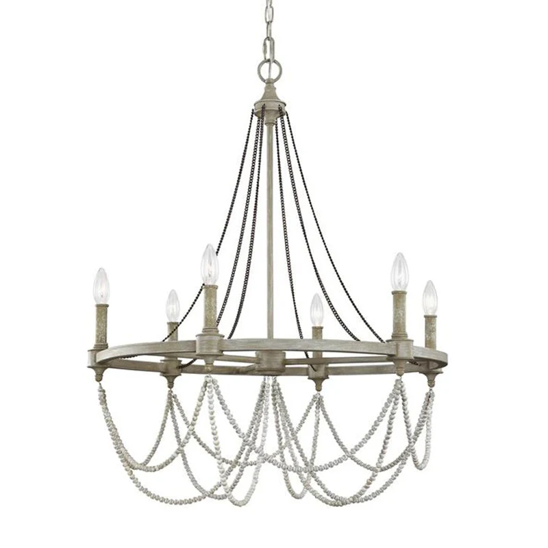Metallic kaarskroonluchter lichte retro eetkamer hanglamp met hangende kristallen kraal grijs Clearhalo