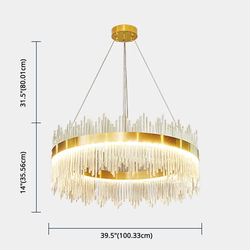 Mid-Century moderne heldere kristallen neerwaartse verlichting hanger ronde LED-hanglamp voor eettafel Clearhalo