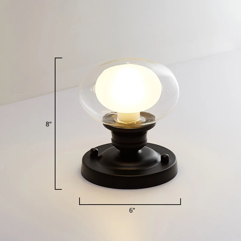 Mini-bol plafondinbouwlamp Eenvoudig dubbel geblazen glas 1-lichts gangpad semi-gemonteerde verlichting zwart Clearhalo