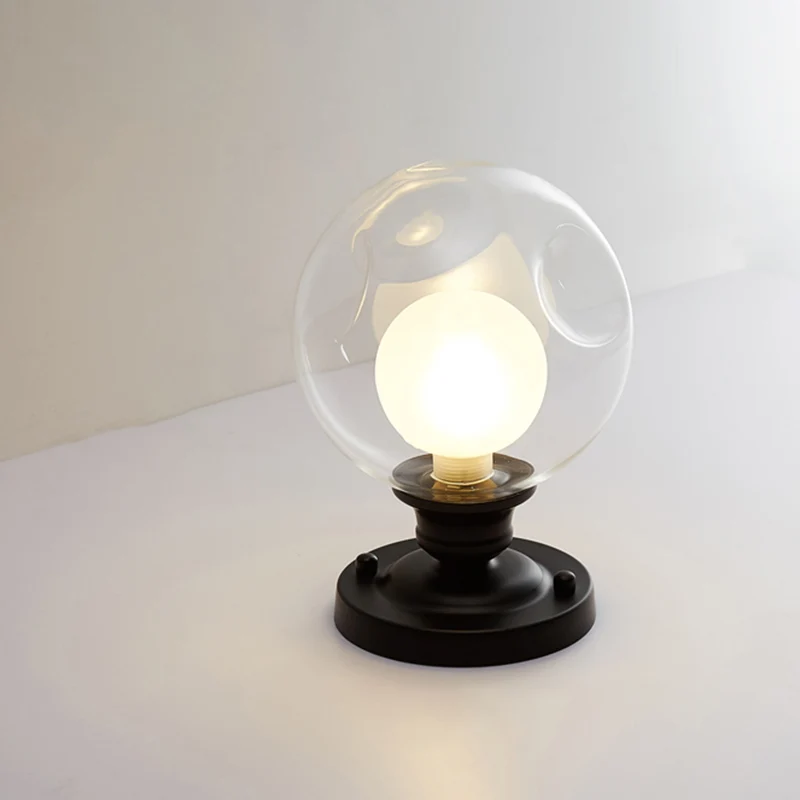 Mini-bol plafondinbouwlamp Eenvoudig dubbel geblazen glas 1-lichts gangpad semi-gemonteerde verlichting zwart Clearhalo