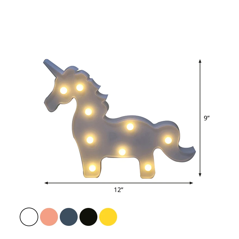 Minimale eenhoorn wandnachtlamp kunststof kinderslaapkamer LED-nachtverlichting Clearhalo