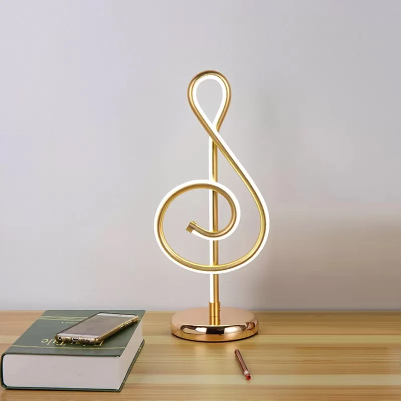Minimalisme gebogen taakverlichting Acryl LED-nachttafellamp goud, warm/wit licht Clearhalo