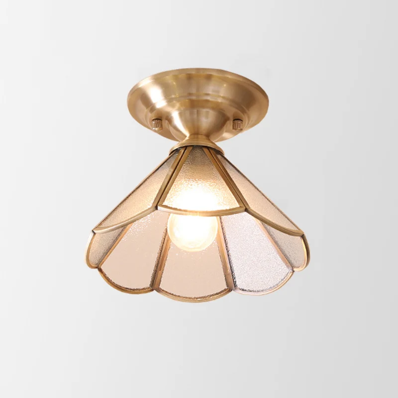 Minimalisme voor inbouwverlichting met één lamp Geschulpte metalen semi-inbouwmontage messing Clearhalo