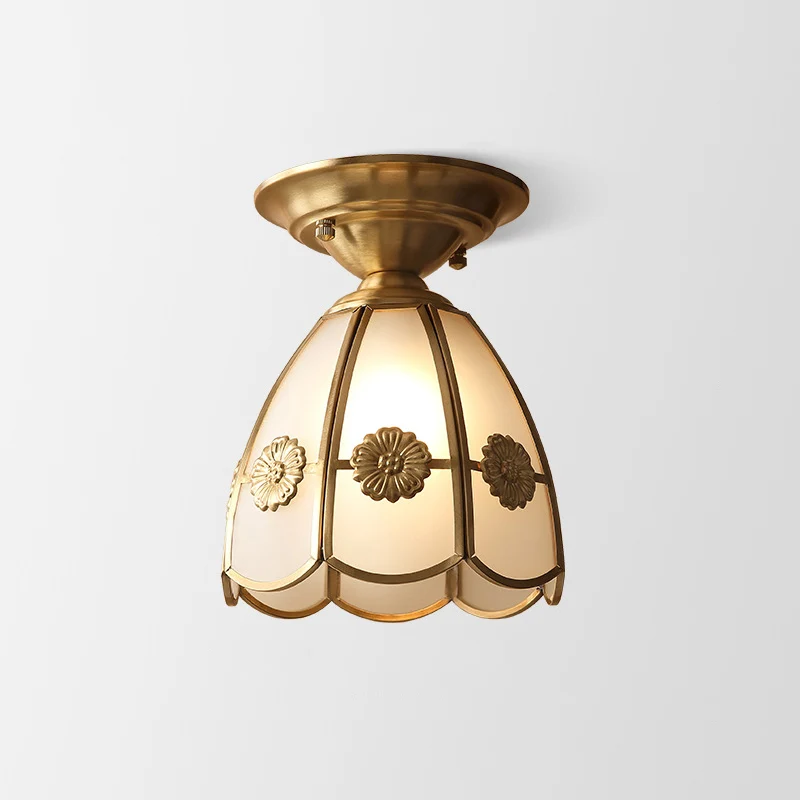 Minimalisme voor inbouwverlichting met één lamp Geschulpte metalen semi-inbouwmontage messing Clearhalo