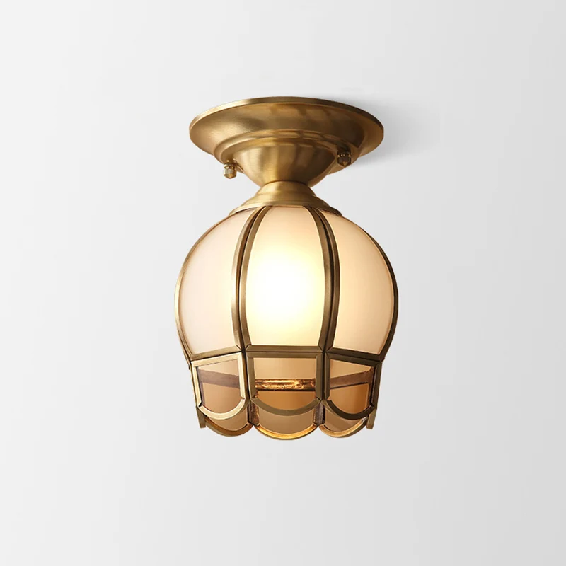 Minimalisme voor inbouwverlichting met één lamp Geschulpte metalen semi-inbouwmontage messing Clearhalo