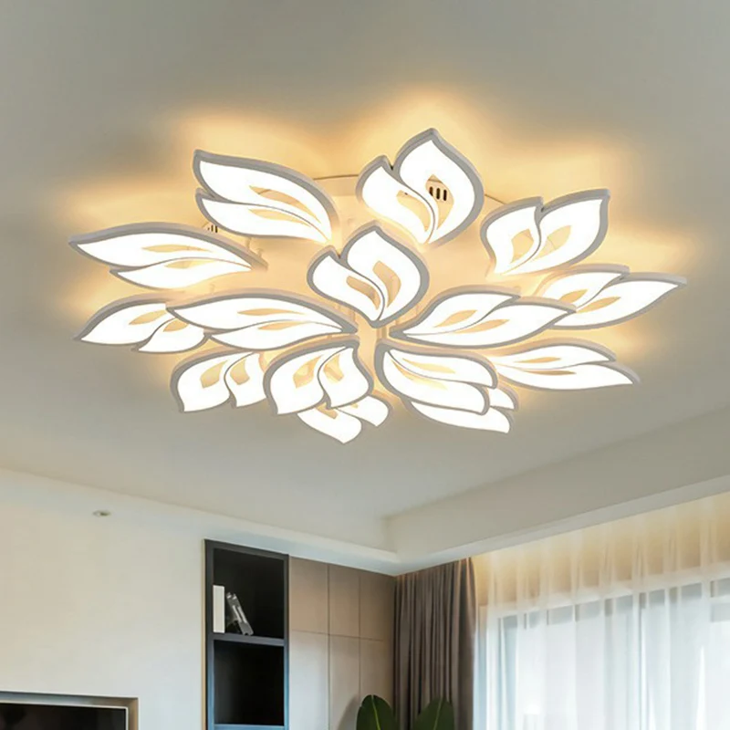 Minimalistisch bloemplafondgemonteerd licht acryl woonkamer LED semi-inbouw wit Clearhalo