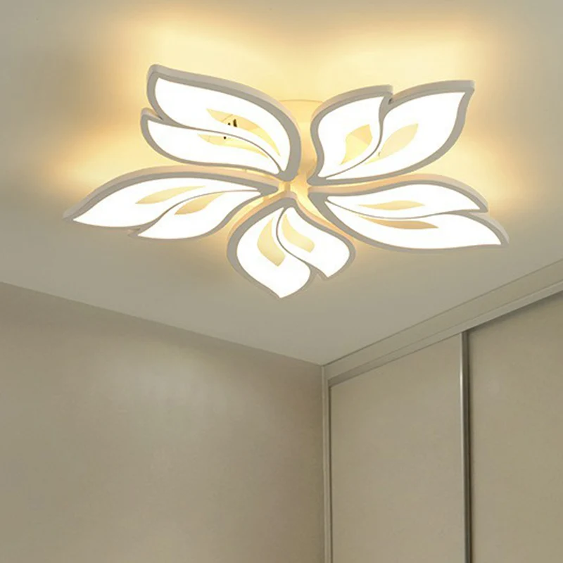 Minimalistisch bloemplafondgemonteerd licht acryl woonkamer LED semi-inbouw wit Clearhalo