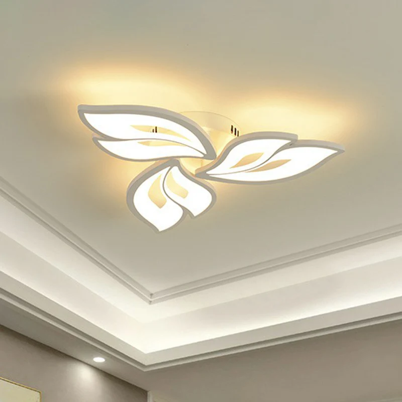 Minimalistisch bloemplafondgemonteerd licht acryl woonkamer LED semi-inbouw wit Clearhalo