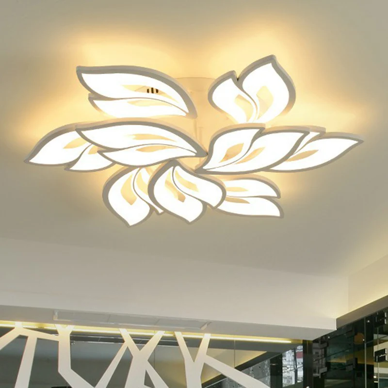 Minimalistisch bloemplafondgemonteerd licht acryl woonkamer LED semi-inbouw wit Clearhalo