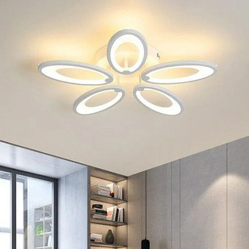 Minimalistisch pauw plafondgemonteerd licht acryl woonkamer LED semi-inbouw wit Clearhalo