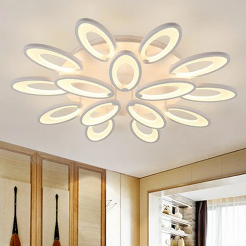 Minimalistisch pauw plafondgemonteerd licht acryl woonkamer LED semi-inbouw wit Clearhalo