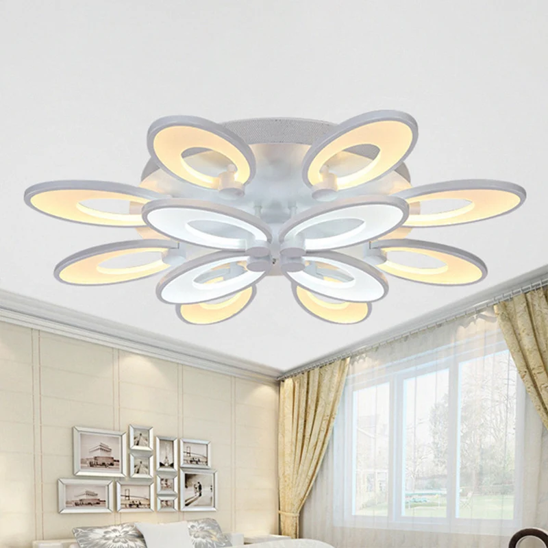 Minimalistisch pauw plafondgemonteerd licht acryl woonkamer LED semi-inbouw wit Clearhalo