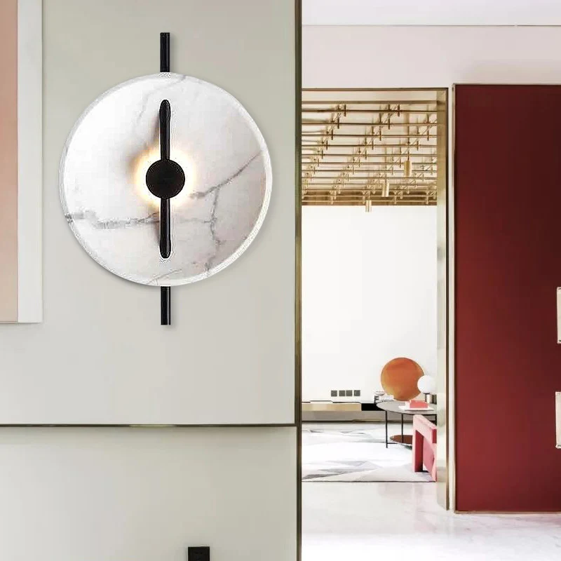 Minimalistische acryl LED schanslamp witte schijf wandmontage lichtarmatuur warm/wit licht Clearhalo
