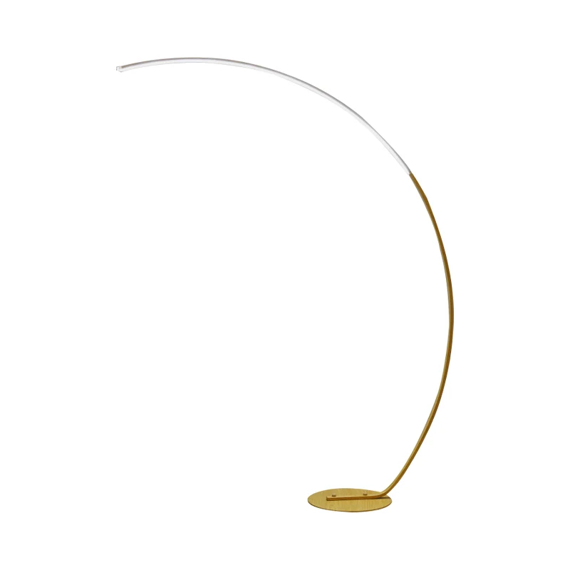 Minimalistische Bow-vloerverlichting Metallic woonkamer LED-leesvloerlamp zwart/beige Clearhalo