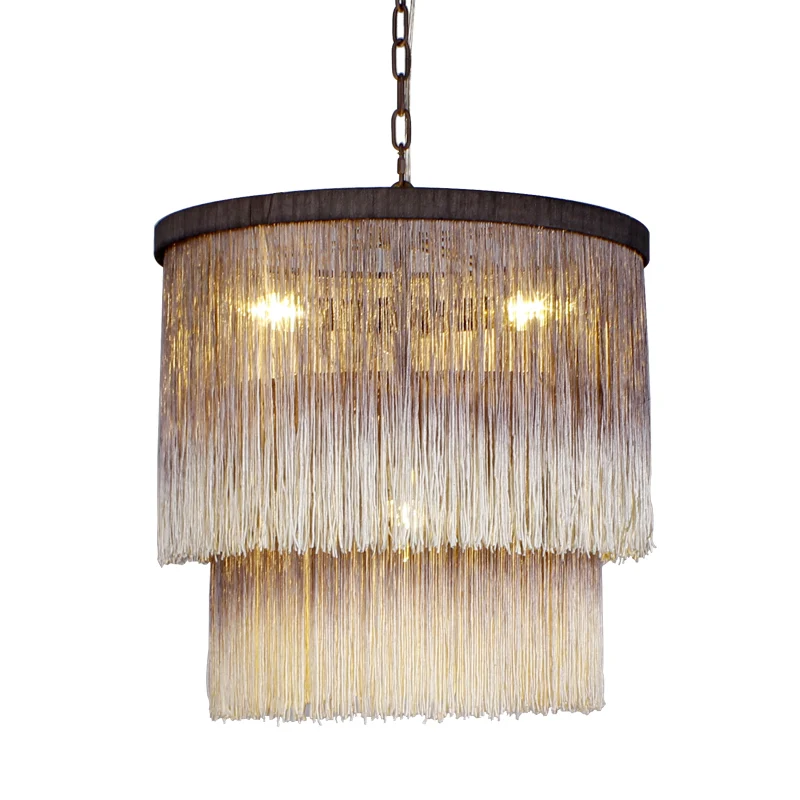 Minimalistische cilindrische hangende kroonluchter stof 4 lampen hanglamp bruin voor slaapkamer Clearhalo