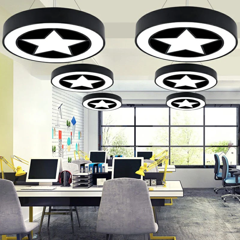 Minimalistische cirkelvormige kroonluchterverlichting Acryl vergaderruimte LED-hanglamp Clearhalo