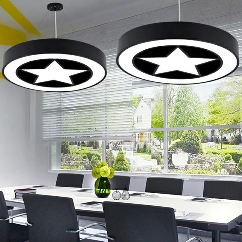 Minimalistische cirkelvormige kroonluchterverlichting Acryl vergaderruimte LED-hanglamp Clearhalo