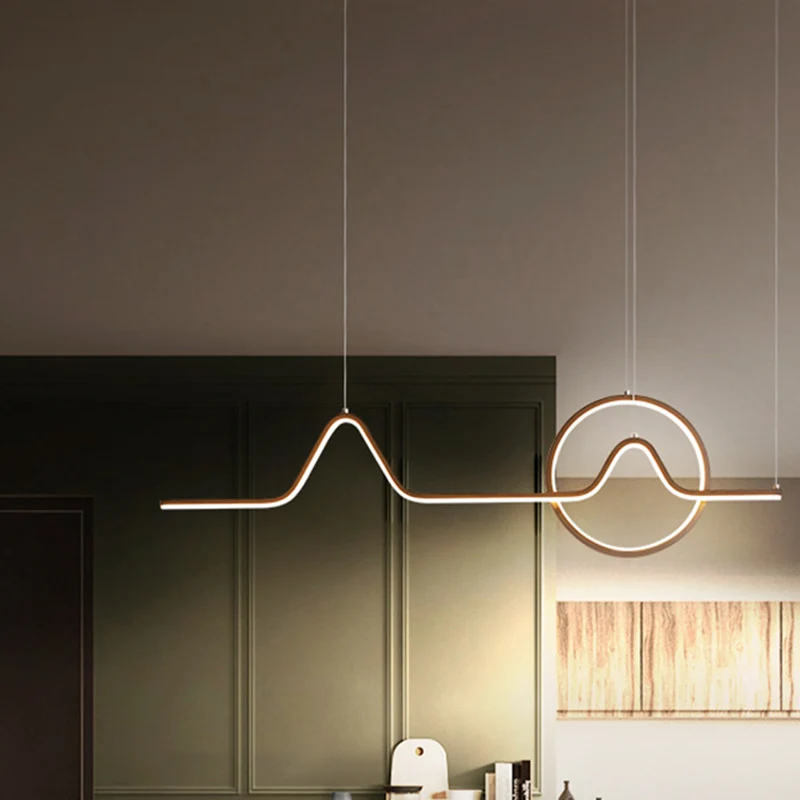 Minimalistische Curve Island-lamp, metalen hanglamp voor woonkamer Clearhalo