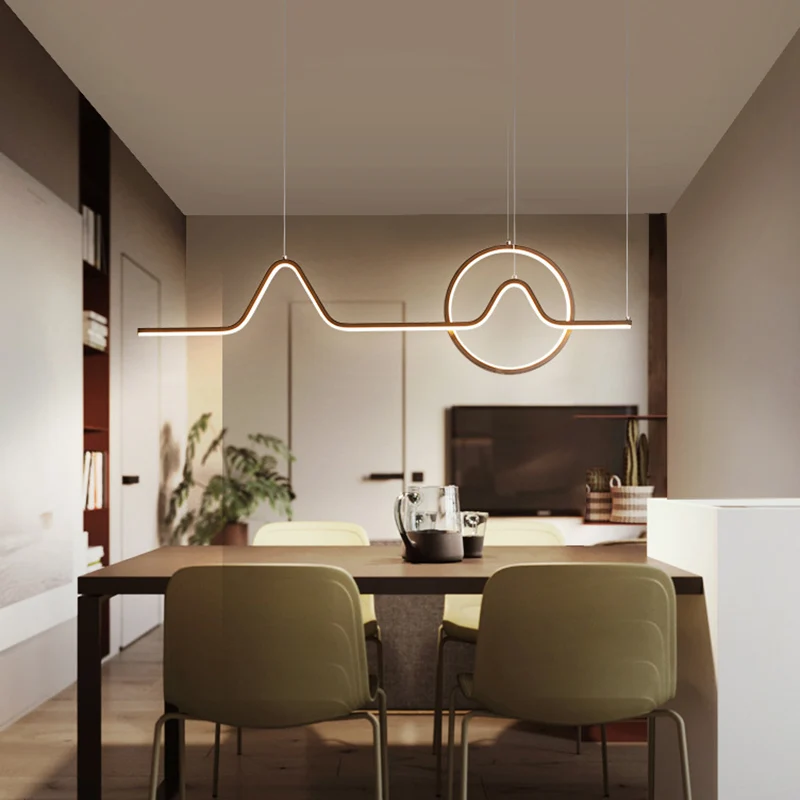 Minimalistische Curve Island-lamp, metalen hanglamp voor woonkamer Clearhalo