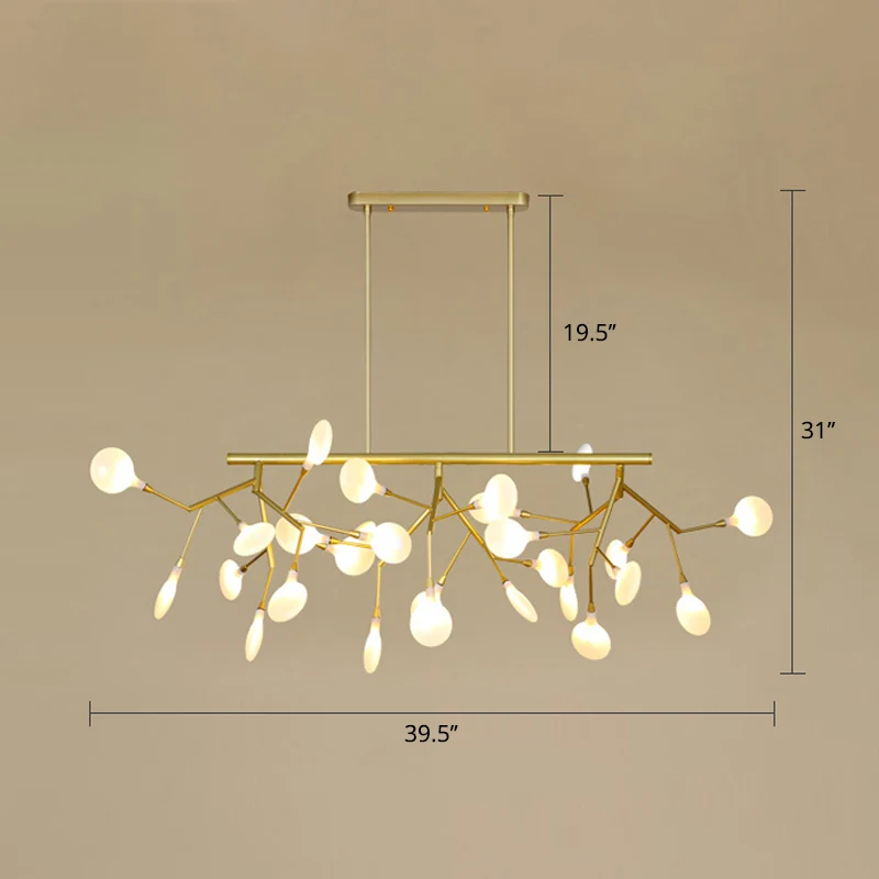 Minimalistische Firefly Island-lamp Glazen hangende verlichtingsarmatuur met 27 lampen de eetkamer Clearhalo