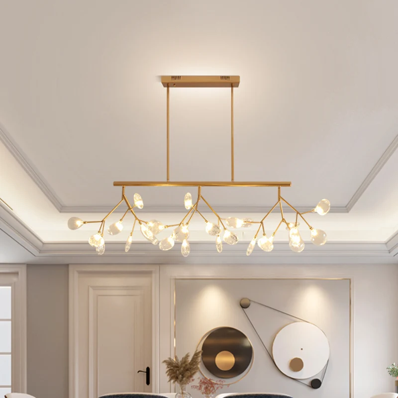 Minimalistische Firefly Island-lamp Glazen hangende verlichtingsarmatuur met 27 lampen de eetkamer Clearhalo