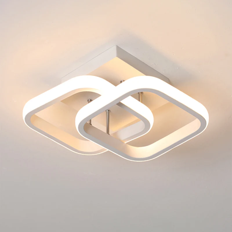 Minimalistische geometrische plafondmontagelamp Aluminium gang LED semi-inbouwmontage Clearhalo