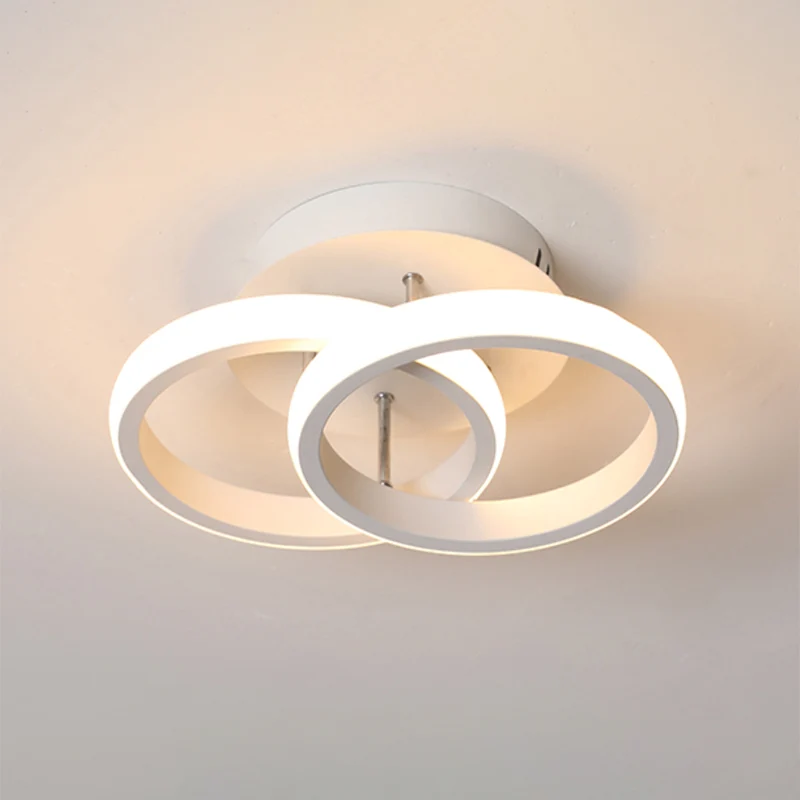 Minimalistische geometrische plafondmontagelamp Aluminium gang LED semi-inbouwmontage Clearhalo