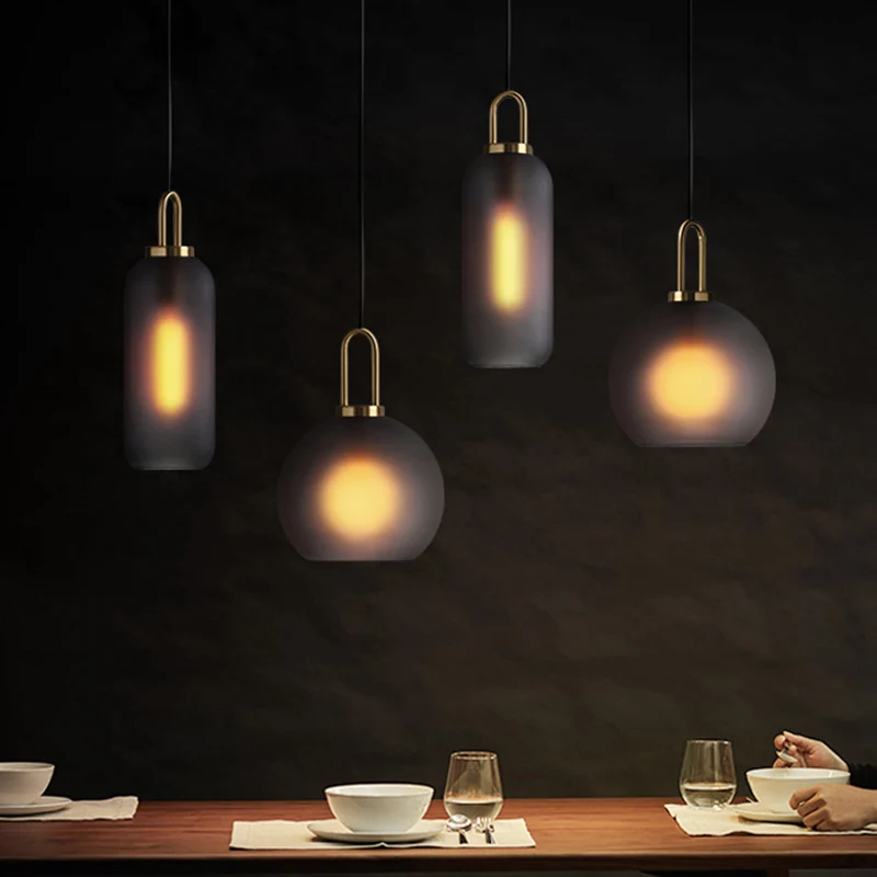 Minimalistische hanglamp met 1 kop eetkamer plafondlamp met bolvormige glazen kap Clearhalo