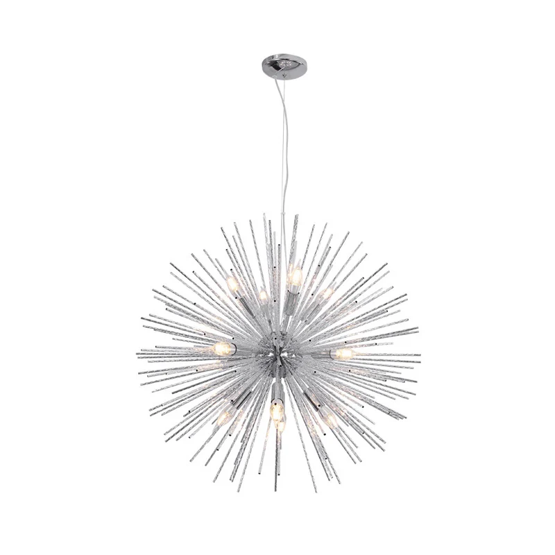 Minimalistische hanglamp van metaal, egelkroonluchter, woonkamer, met gesneden ontwerp Clearhalo