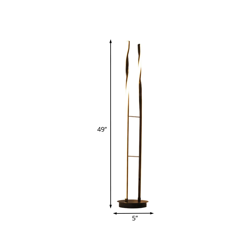 Minimalistische ladder staande lamp acryl LED slaapkamer leesvloerverlichting zwart, warm/wit/natuurlijk licht Clearhalo