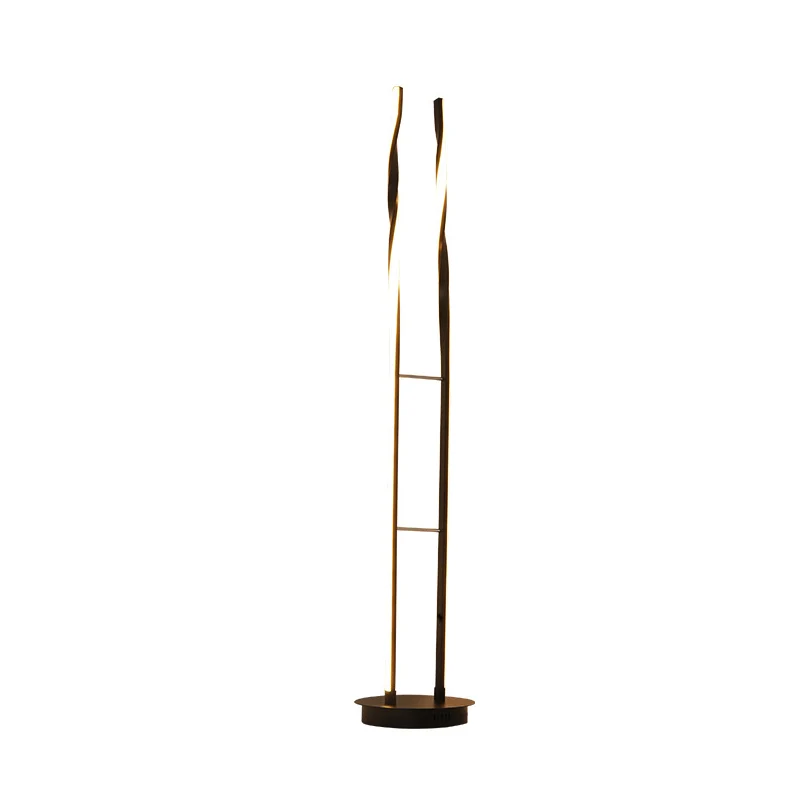 Minimalistische ladder staande lamp acryl LED slaapkamer leesvloerverlichting zwart, warm/wit/natuurlijk licht Clearhalo